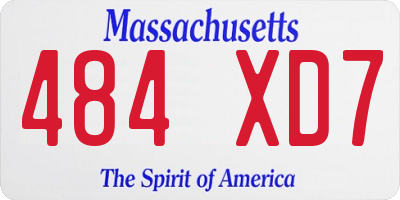 MA license plate 484XD7