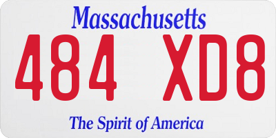 MA license plate 484XD8