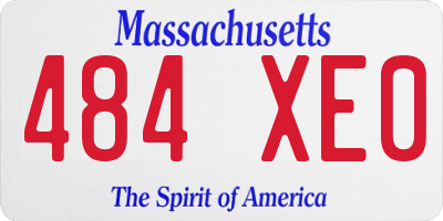 MA license plate 484XE0
