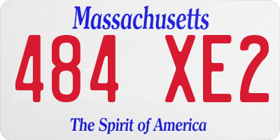 MA license plate 484XE2