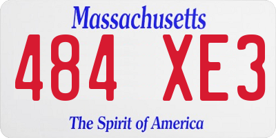 MA license plate 484XE3