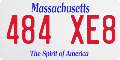 MA license plate 484XE8