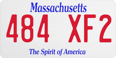 MA license plate 484XF2