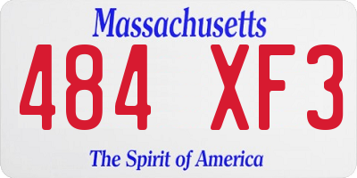 MA license plate 484XF3