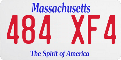 MA license plate 484XF4