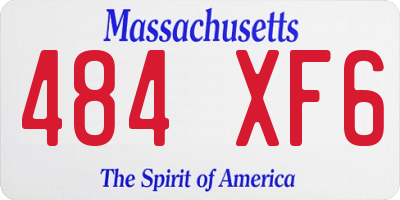 MA license plate 484XF6