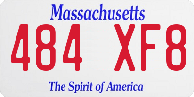MA license plate 484XF8