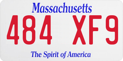 MA license plate 484XF9