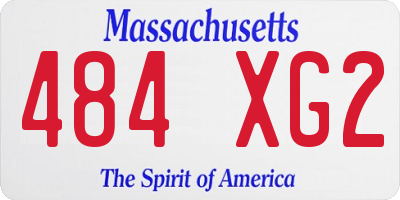 MA license plate 484XG2
