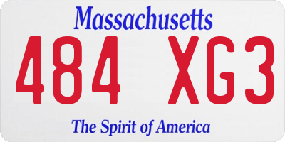 MA license plate 484XG3