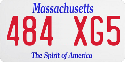 MA license plate 484XG5