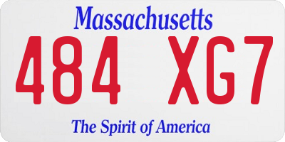 MA license plate 484XG7