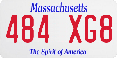 MA license plate 484XG8