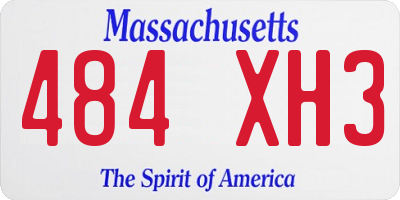 MA license plate 484XH3