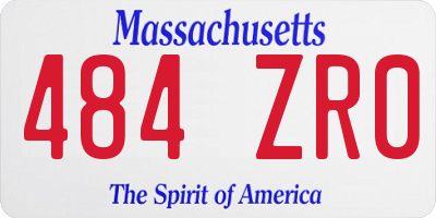MA license plate 484ZR0