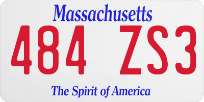 MA license plate 484ZS3