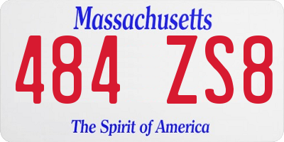 MA license plate 484ZS8