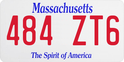 MA license plate 484ZT6