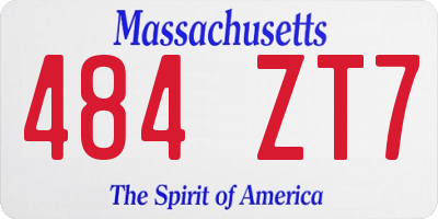 MA license plate 484ZT7