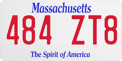 MA license plate 484ZT8