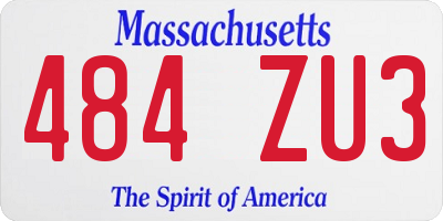 MA license plate 484ZU3