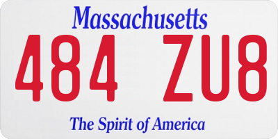 MA license plate 484ZU8