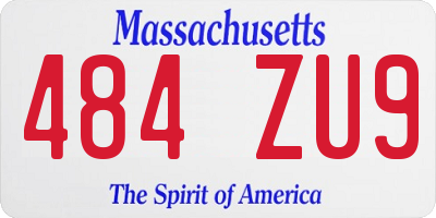 MA license plate 484ZU9