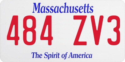 MA license plate 484ZV3