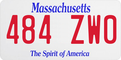 MA license plate 484ZW0
