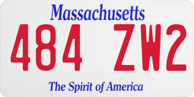 MA license plate 484ZW2