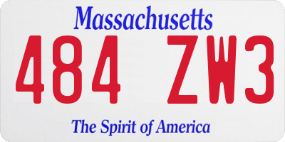 MA license plate 484ZW3