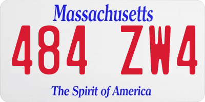 MA license plate 484ZW4