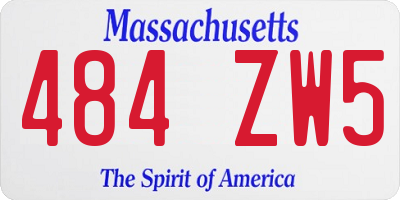 MA license plate 484ZW5
