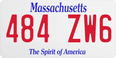 MA license plate 484ZW6