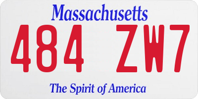 MA license plate 484ZW7