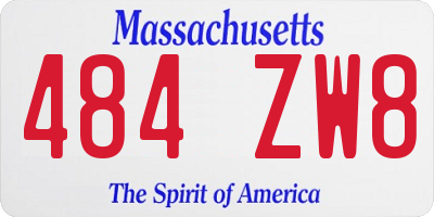 MA license plate 484ZW8