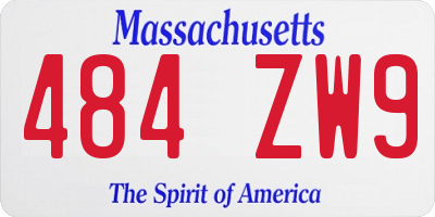 MA license plate 484ZW9