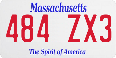 MA license plate 484ZX3