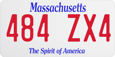 MA license plate 484ZX4