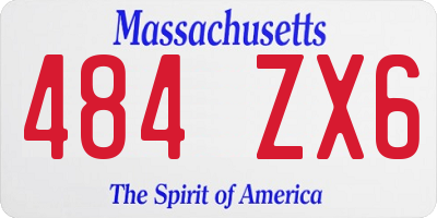 MA license plate 484ZX6