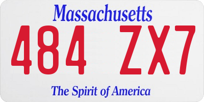 MA license plate 484ZX7