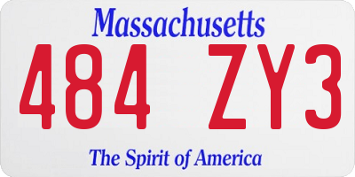 MA license plate 484ZY3