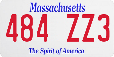 MA license plate 484ZZ3