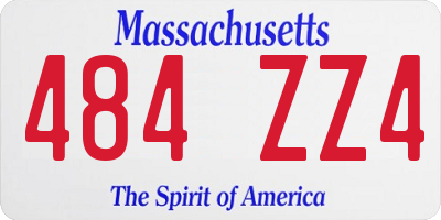 MA license plate 484ZZ4