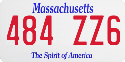 MA license plate 484ZZ6