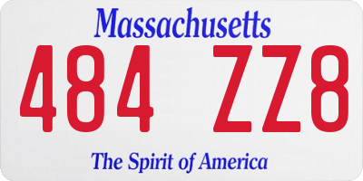 MA license plate 484ZZ8