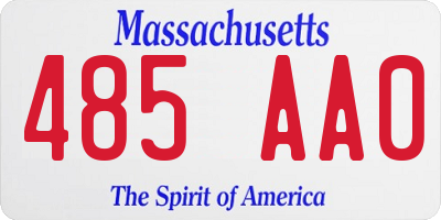 MA license plate 485AA0