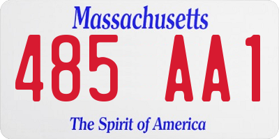 MA license plate 485AA1