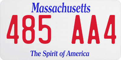 MA license plate 485AA4