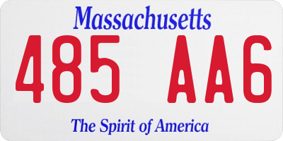 MA license plate 485AA6